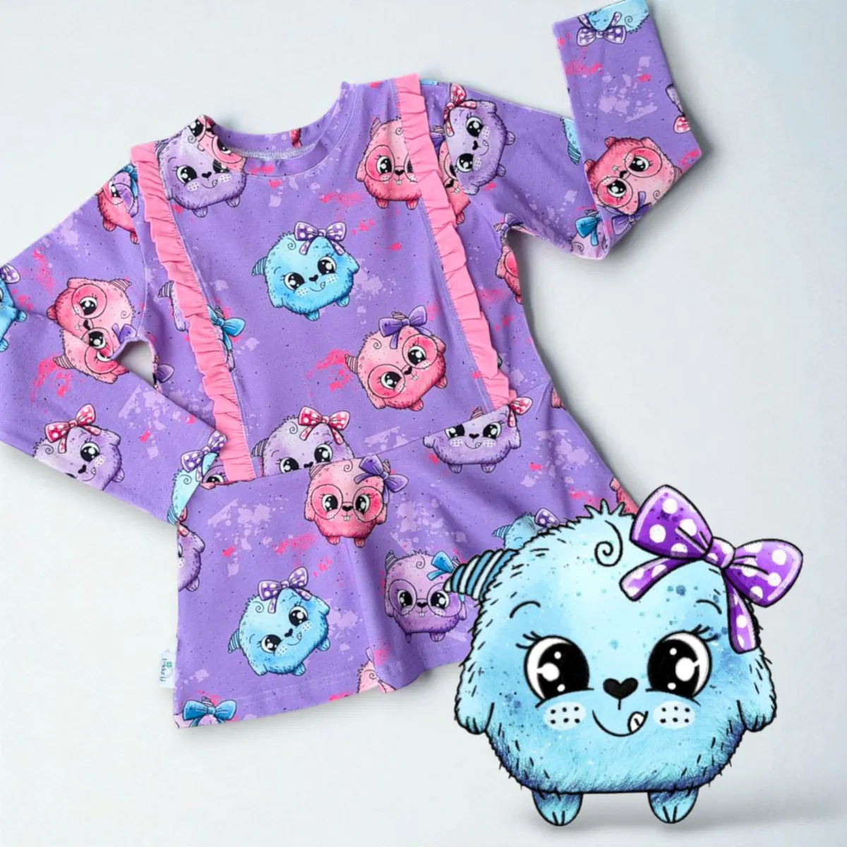 Topp str 128 - søte pelsdotter 