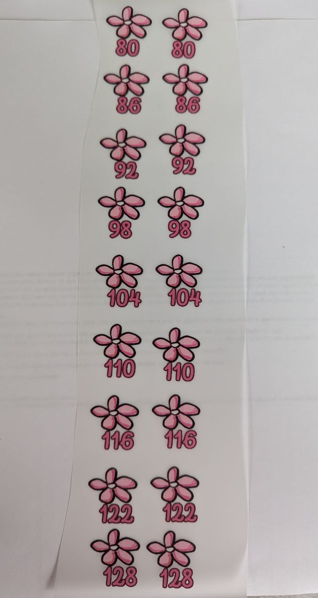 Str merker rosa blomst 80 - 128 - DTF Strykemerke